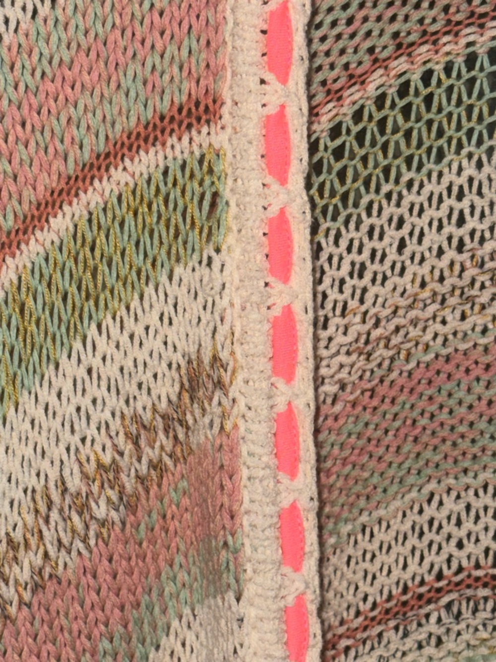 Philosophy Pastel Striped Open-Front Knit Cardigan - Pink, Green, Blue, Tan - Picture 3 of 8